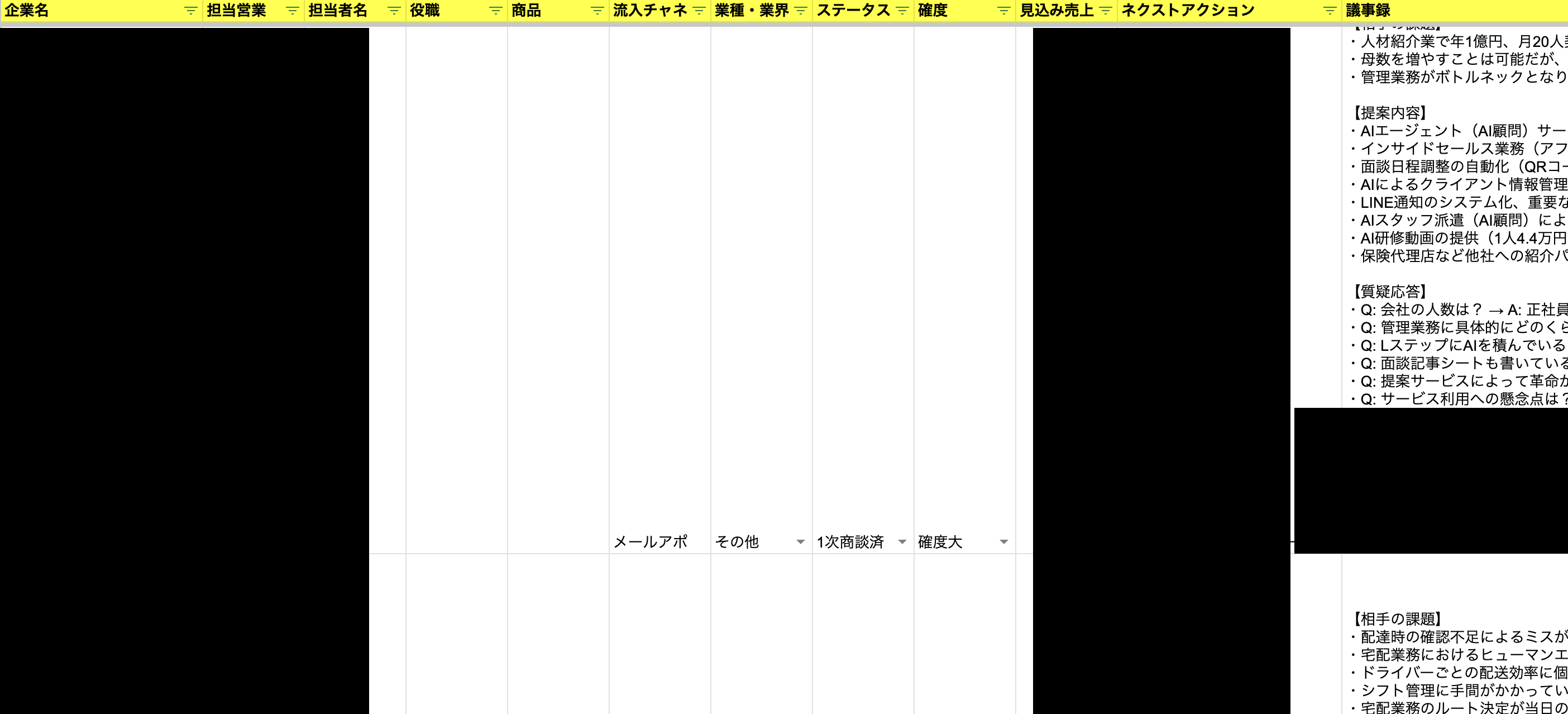 営業管理自動化システム